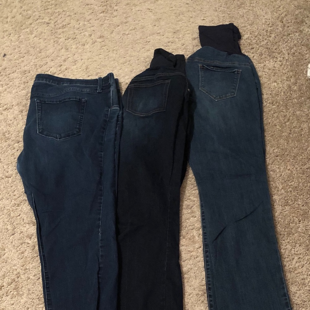 3 pairs of maternity jeans